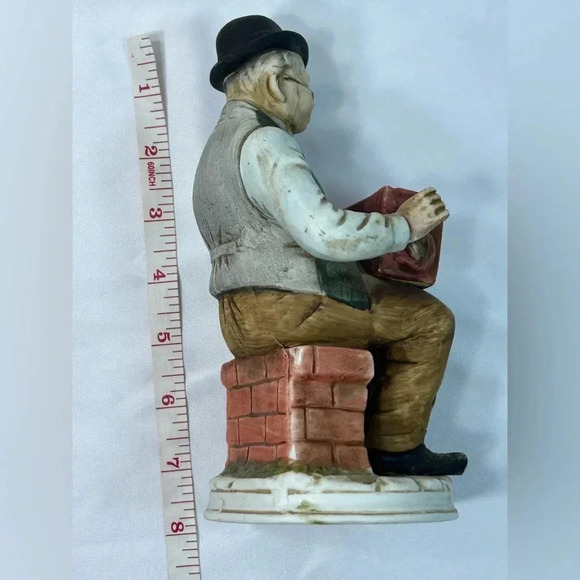 Vintage Old  Man with Music Box Bisque Figurine - Picture 4 of 10